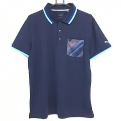★SALE価格★プーマ 半袖ポロシャツ ネイビー×ライトブルー 胸ポケット DRYCELL  メンズ XXL ゴルフウェア 大きいサイズ PUMA