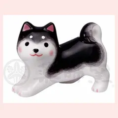 （３Ｐセット）なつかし屋　わんこ日和　黒柴箸置き（のび）　9654