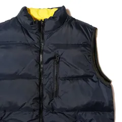 00's オールドネイビー ナイロン リバーシブル ダウンベスト (10) 紺×黄色 ポリエステル 00年代 旧タグ オールド OLD NAVY 2000年製 アメリカ古着 USED ビンテージ ヴィンテージ