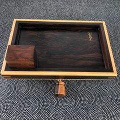 ヘラブナ用品　天然木黒柿　お膳　お膳台　袋付き