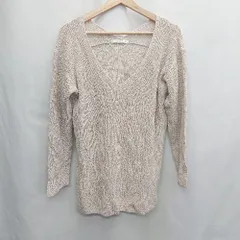 ◇ Θ PINKY&DIANNE ピンキー&ダイアン ダメージ加工 長袖 ニット サイズ38 ベージュ系 レディース E  【1505220013322】