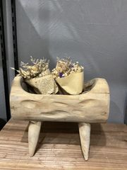木製花飾り　置き物