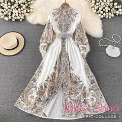 新品 未使用 春夏コーデ  ロングワンピース　レディース　花柄　ドレス　パーティー　長袖