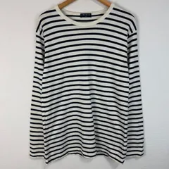 old UNIQLO ユニクロ ロンT 長袖Tシャツ ボーダー ブラック ホワイト Lサイズ メンズ 古着 シティーボーイ ストリート カジュアル