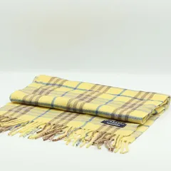 新品同様 バーバリー イエロー チェック マフラー メンズ/レディース STU