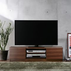 テレビ台 テレビボード 背面収納TVボード-ロビン 幅120cm キャスター付 ウォールナット