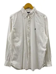 POLORALPH LAUREN (ポロラルフローレン) 長袖シャツ ボタンダウンシャツ 胸部刺繡入り 16 1/2 35 ホワイト メンズ/078