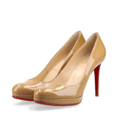 Christian Louboutin クリスチャンルブタン NEW SIMPLE PUMP 100 パテントレザー パンプス レディース 38 1/2 ベージュ イタリア製