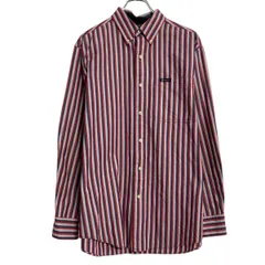 CHAPS 長袖 ストライプシャツ チャップス M レッド ホワイト ボタンダウン ポケット 古着卸 アメリカ仕入 a701-5657のサムネイル