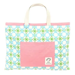 [HOPPE] レッスンバッグ 日本製 手作り 通園 通学 入園 準備 入学グッズ 幼稚園 小学校 トートバック キッズ 手提げ お稽古 男の子 女の子 オシャレ キルティング 人気 おしゃれ かっこいい かわいい (くるくるフラワーグリーン) 1