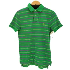 ポロバイラルフローレン Polo by RALPH LAUREN 90S ポニー刺繍ボーダー鹿の子S/S ポロシャツ メンズ import：S 