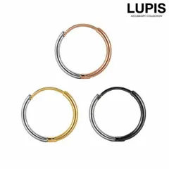 ピアス 金属アレルギー対応 フープピアス バイカラー シンプル 片耳用 レディース メンズ ジェンダーレス サージカルステンレス 316L ルピス LUPIS v2282