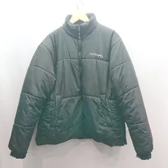 ■ ⊇ MARK GONZALES ブランドロゴプリント 長袖 ダウンジャケット サイズL ブラック ホワイト レディース メンズ E  【1503050039949】