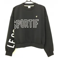 【美品】ルコック トレーナー グレー×白 胸プリント レディース L ゴルフウェア le coq sportif