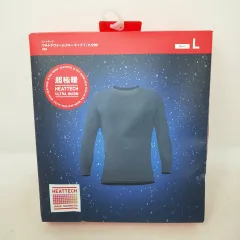 1286A-01 UNIQLO 超極暖 ヒートテック ウルトラウォームクルーネックT 九分袖 メンズ グレー Lサイズ ユニクロ 未開封 インナー