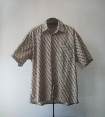 ■ 90s vintage ■ CAMPIA カンピア ■ 抽象画風 総柄半袖シャツ ■ コットン素材 半袖シャツ ■ NNN1485
