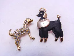 【京松】【アクセサリー】 ブローチ 犬 かわいい ストーン R6W-314