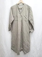 ◇ Θ URBAN RESEARCH Sonny Label コーデュロイ 長袖 膝下 シャツ　ワンピース サイズFREE カーキ系 レディース P  【1410230006045】