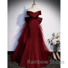 【新品未使用】パーティードレス バーガンディ フィッシュテール マーメイド ロング丈 赤 ワインレッド レッド 二次会 司会 パーティー 舞台 発表会 大きいサイズsdfcp20