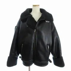 ジーナシス JEANASIS フェイクムートンジャケット 無地 ジップアップ JS071284TS 黒 ブラック F