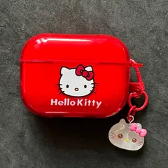 AirpodsPro エアポッズ　HelloKitty ハローキティ　Kittyレッド　赤TPU 韓国　半透明　大人気　イヤホン　ケース　カバー