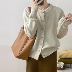 ニットカーディガン セーター レディース 女の子 秋冬 トップス カジュアル 前開き ゆったり 着痩せ 可愛い 長袖 厚手 柔らかい 無地 通勤 デート コーデ万能 体型カバー