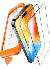 ★TORRAS iPhone 16 Pro 用 ガラスフィルム 米軍No.1規格 全面保護 10倍強化極細縁 9H超え 自動除塵/吸着 指紋防止 さらさら ズレ/気泡なし 2枚 6.3インチ いphone16pro 用 保護フィルム GlassGo Ultra