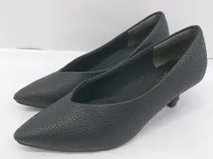 ◇ SESTO セスト ポインテッドトゥ Vカット ヒール パンプス サイズ22.5 ブラック レディース E  【1304200036425】