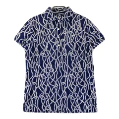 サイズ：1 MASTER BUNNY EDITION マスターバニーエディション  半袖ポロシャツ 総柄 ネイビー系 [240101368886]# ゴルフウェア レディース ストスト