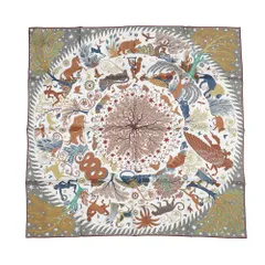 エルメス スカーフ カレ90 ダブルフェイス オルフェウスの魅力に誘われて Sous le Charme d'Orphee HERMES シルク