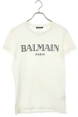 箱など入れ物はありませんバルマン BALMAIN 22SS 総ロゴプリントクルーネック Tシャツ
