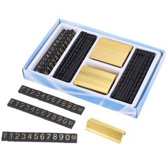 専用スタンド付き キューブ 35個入り プライス台 セット プライスキューブ プレート 値札 プライスカード 価格表示 見やすい サムコス 万の値まで表示可能 (ゴールド)