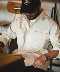 【数量限定】メンズシャツ メンズ長袖シャツ アイボリー カジュアルシャツ 秋物