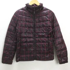 U■ユニクロ/UNIQLO ウルトラライトジャケット/チェック柄【M】赤系/LADIES/c17【中古】■