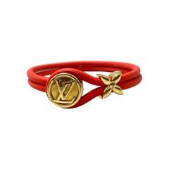 美品】ルイヴィトン ブレスレット LV イニシャル ネオンピンク Sサイズ 