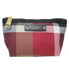 ブルーレーベルクレストブリッジ BLUE LABEL CRESTBRIDGE 美品 チェック柄 ポーチ 小物入れ 赤 茶 黒 白 STK X