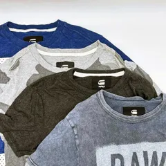 [4点セット] G-STAR RAW ジースターロウ 半袖 Tシャツ XS ネイビー ブラック グレー メンズ トップス