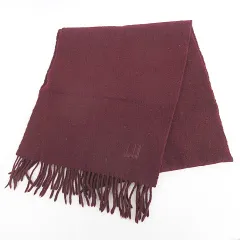 ダンヒル dunhill マフラー ストール 小物 フリンジ ピュアカシミヤ 赤 ワインレッドのサムネイル