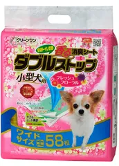 【同梱不可】クリーンワン 香る消臭シート ダブルストップ小型犬用 フレッシュフローラルの香り ワイド 58枚のサムネイル