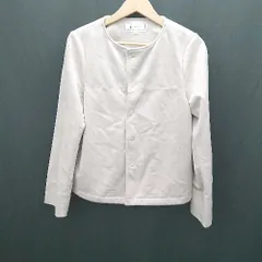 ◇ ⊇ ROPE PICNIC ロペピクニック ノーカラー 長袖 ジャケット サイズ38 ピンクベージュ系 レディース E  【1501160026125】