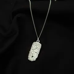 【純銀】シルバーネックレス「銀糸の夢」スター 星形　（トパーズ入り）