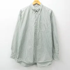 XL/古着 ギャップ GAP 長袖 ブランド シャツ メンズ 00s 大きいサイズ コットン ボタンダウン 薄緑他 グリーン ストライプ 25jun27 中古 ト