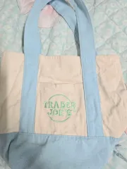 トレーダージョー エコバッグ アイボリー ブルーカラー