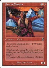 【中古】マジックザギャザリング 21a/50[C]：【DKM】【白枠】Storm Shaman/嵐のシャーマン