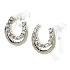 【B：シルバー×イヤリング】[Cream dot. クリームドット公式] イヤリング レディース 4タイプ ホースシュー 馬蹄 ビジュー 大人 上品 シンプル きれいめ