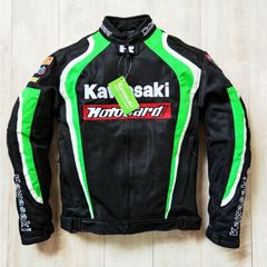 Kawasaki バイク用メッシュジャケット インナー付き ブラック/グリーン
