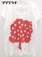 ◇ Ne-net ネ ネット プリント フレアスリーブ Tシャツ カットソー サイズ2 ホワイト レッド レディース  【1102040009858】