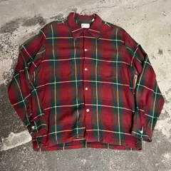 60's~70's TOWNCRAFT タウンクラフト オンブレチェックシャツ レーヨンレッド グリーン サイズL