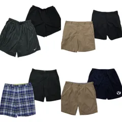 古着卸 まとめ売り ナイキ NIKE ショートパンツ 8枚セット (メンズ 2XL /3XL /50 /48 ) スウォッシュ ウーブン イージー チノ 古着 NA4621