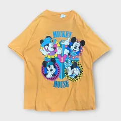 ディズニー ミッキー 半袖Tシャツ ミッキー Disney Vintage Mickey Mouse Lサイズ オレンジ キャラクターTシャツ